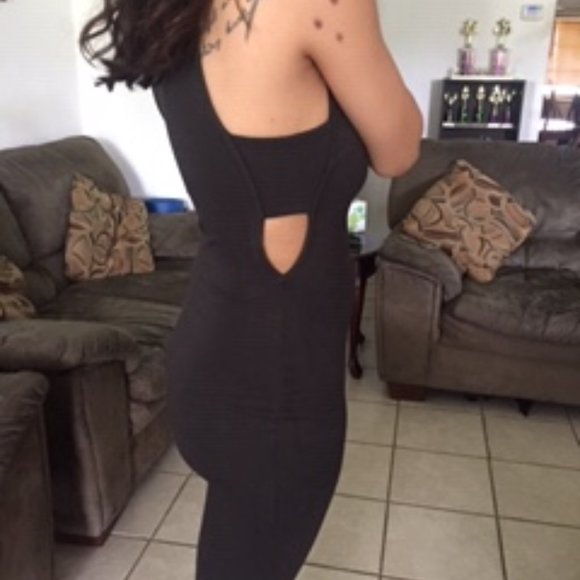 Basic soft Grey body con strap side dress - Picture 2 of 9